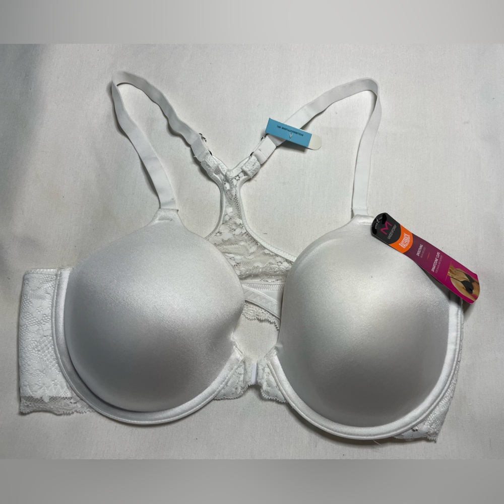 NWT Maidenform White T-Shirt Bra with Padded Molded Cups Racerback Size 36C